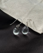 Clear Quartz Drop Earrings Sterling Silver