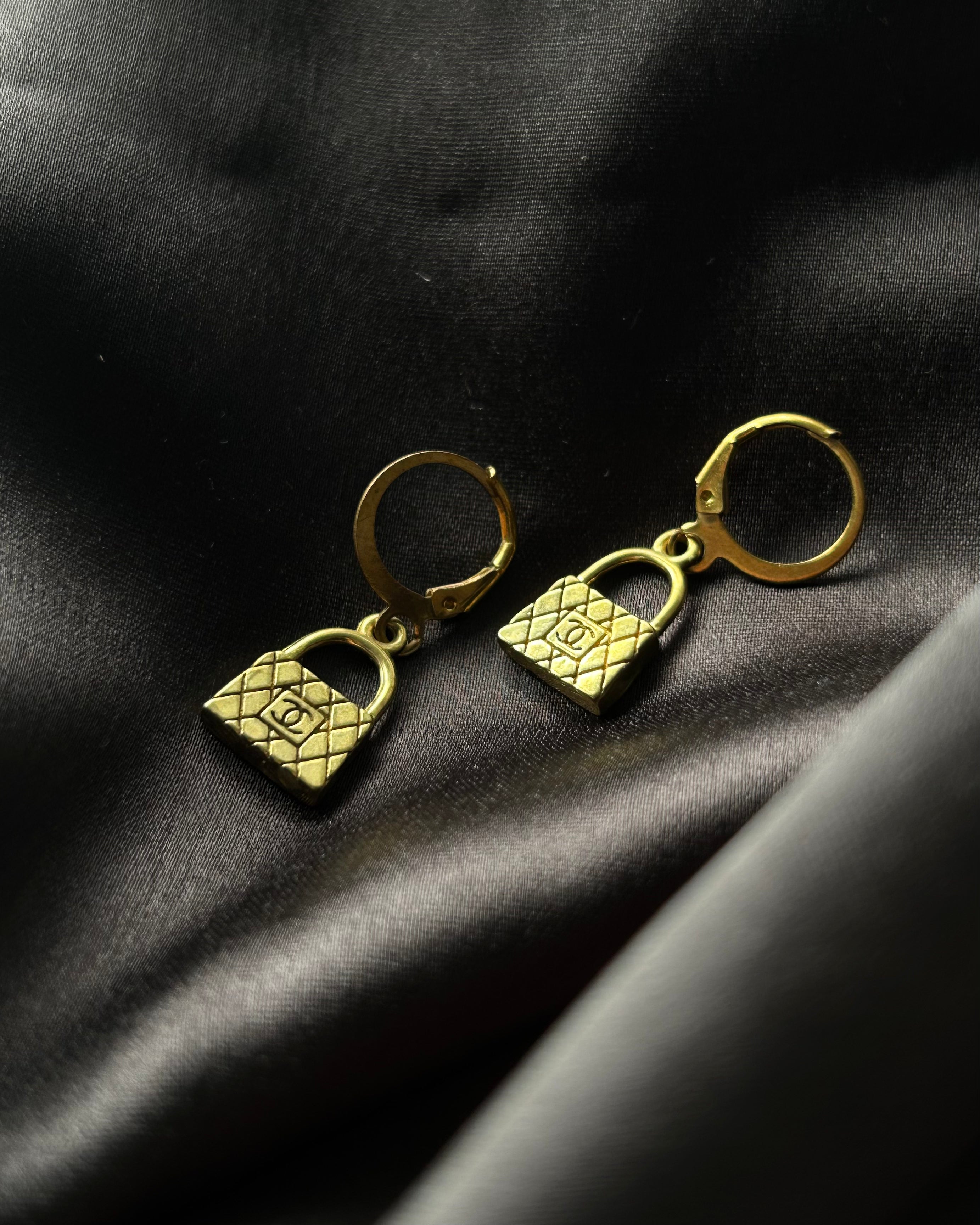 Brass earrings handmade by A Creator's Studio