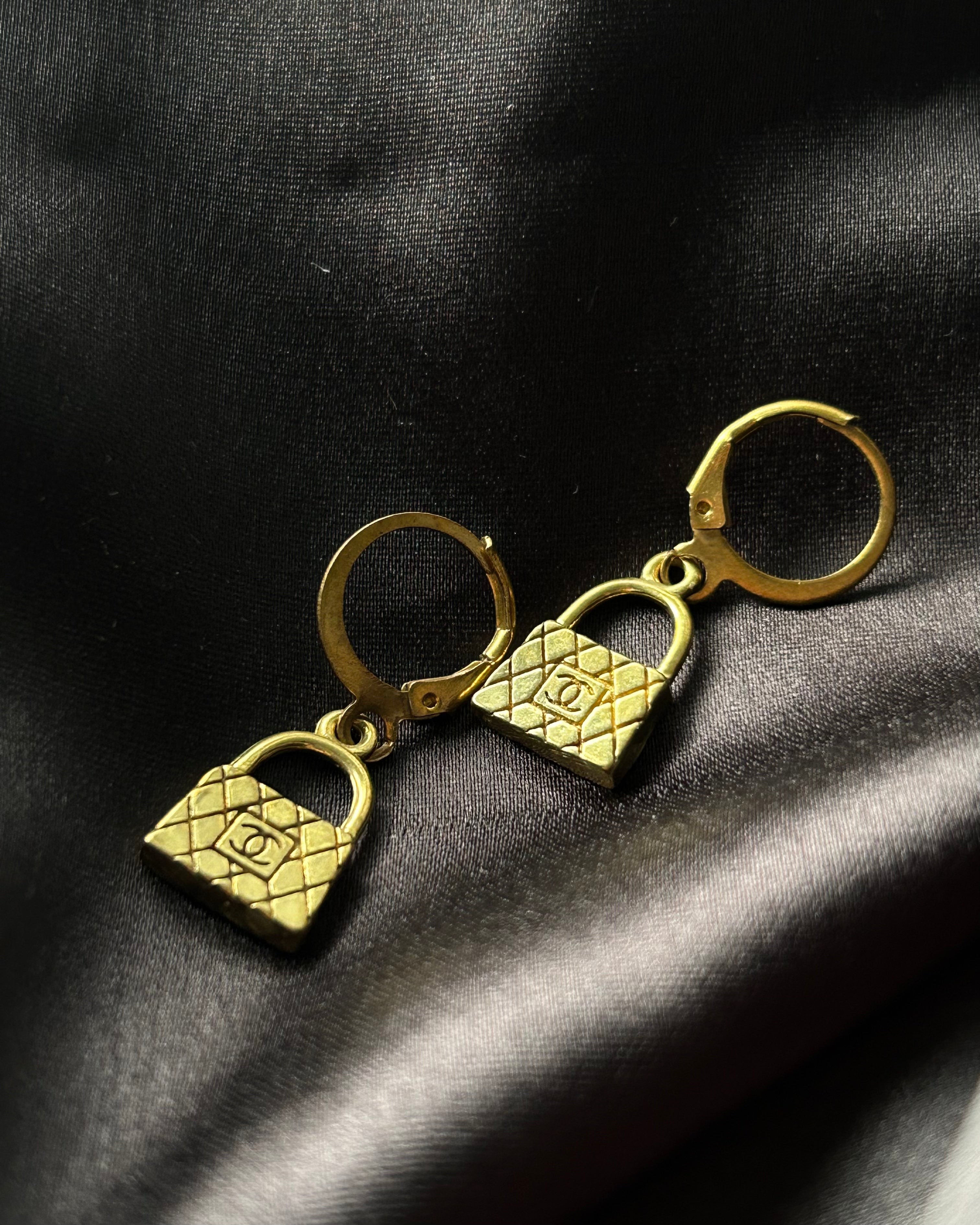 Brass earrings handmade by A Creator's Studio