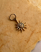 Brass sun and moon earrings handmade by A Creator's Studio