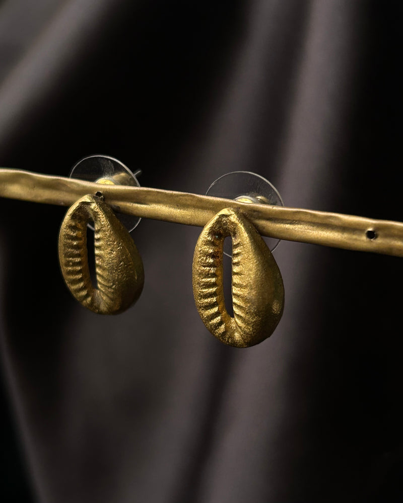 Brass earrings handmade by A Creator's Studio