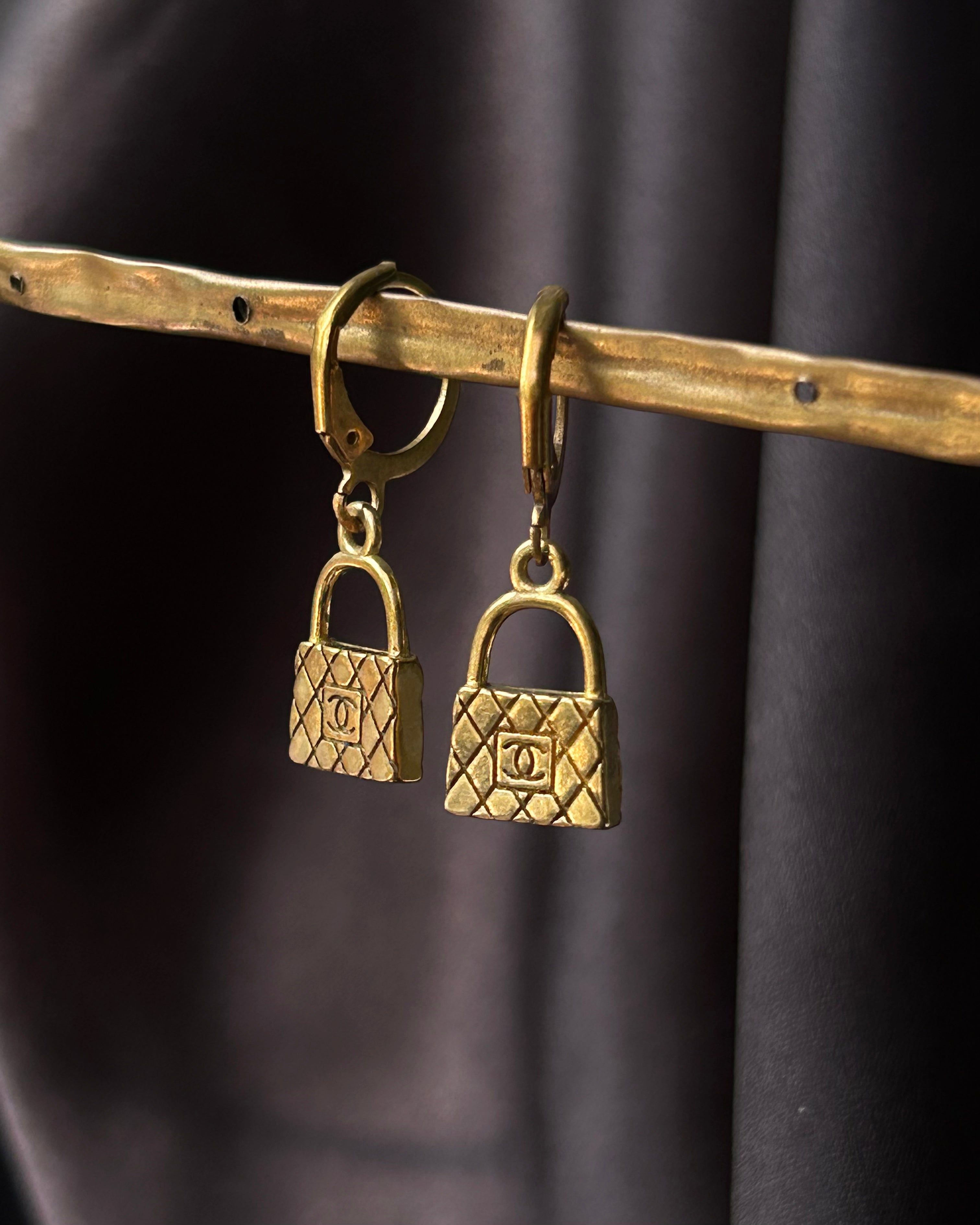 Brass earrings handmade by A Creator's Studio