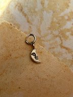 Brass sun and moon earrings handmade by A Creator's Studio