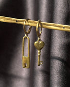 Lock and key earrings