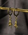 Brass earrings handmade by A Creator's Studio