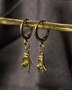 Brass earrings handmade by A Creator's Studio