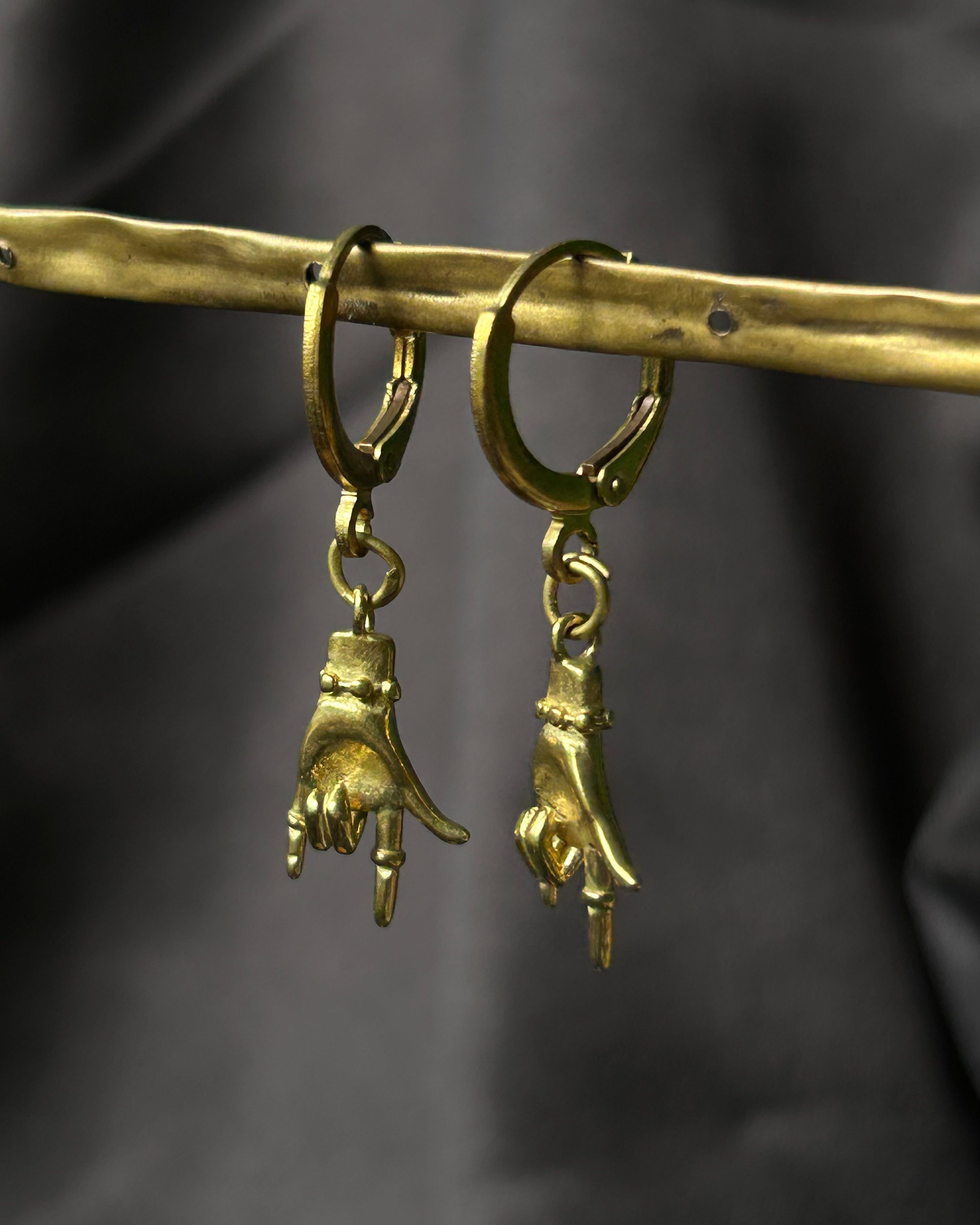 Brass flower earrings handmade by A Creator's Studio