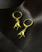 Brass flower earrings handmade by A Creator's Studio
