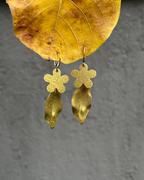 Brass earrings handmade by A Creator's Studio