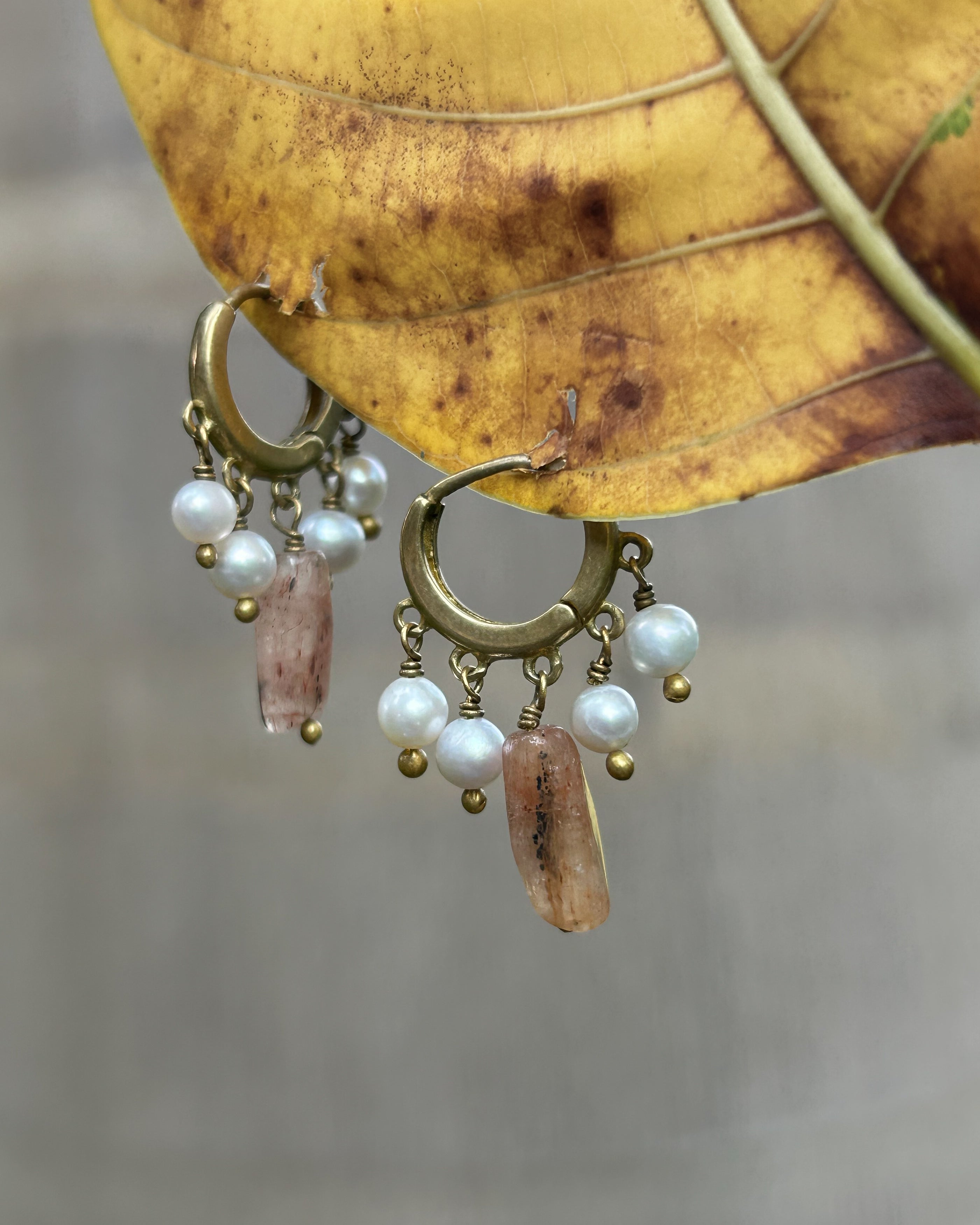 Sunstone and pearl Huggies