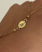 Birth Flower Handchain Brass