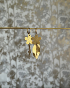 Brass earrings handmade by A Creator's Studio