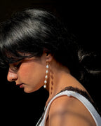 Long White Pearl Danglers