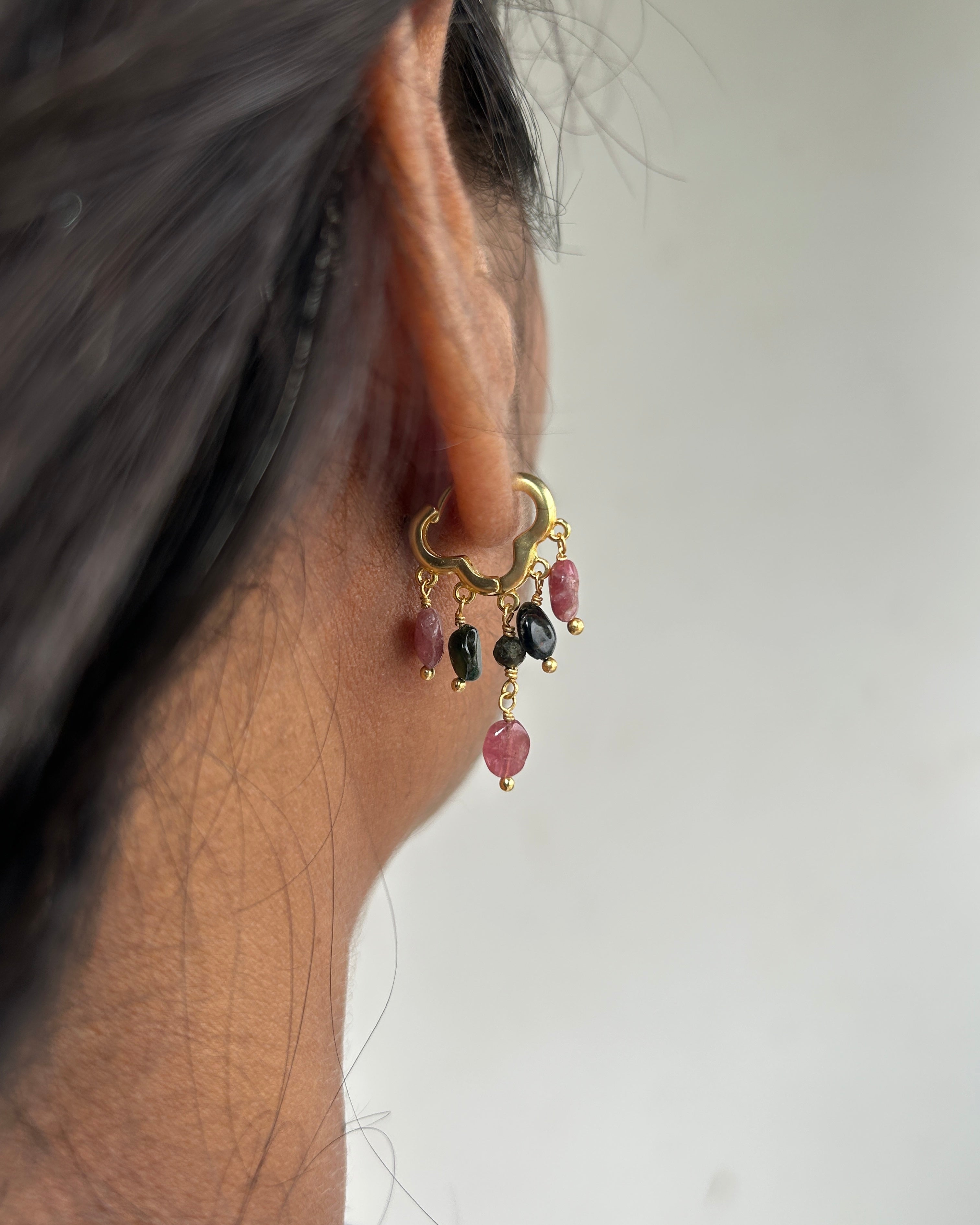 Multi Tourmaline Chandelier Earrings