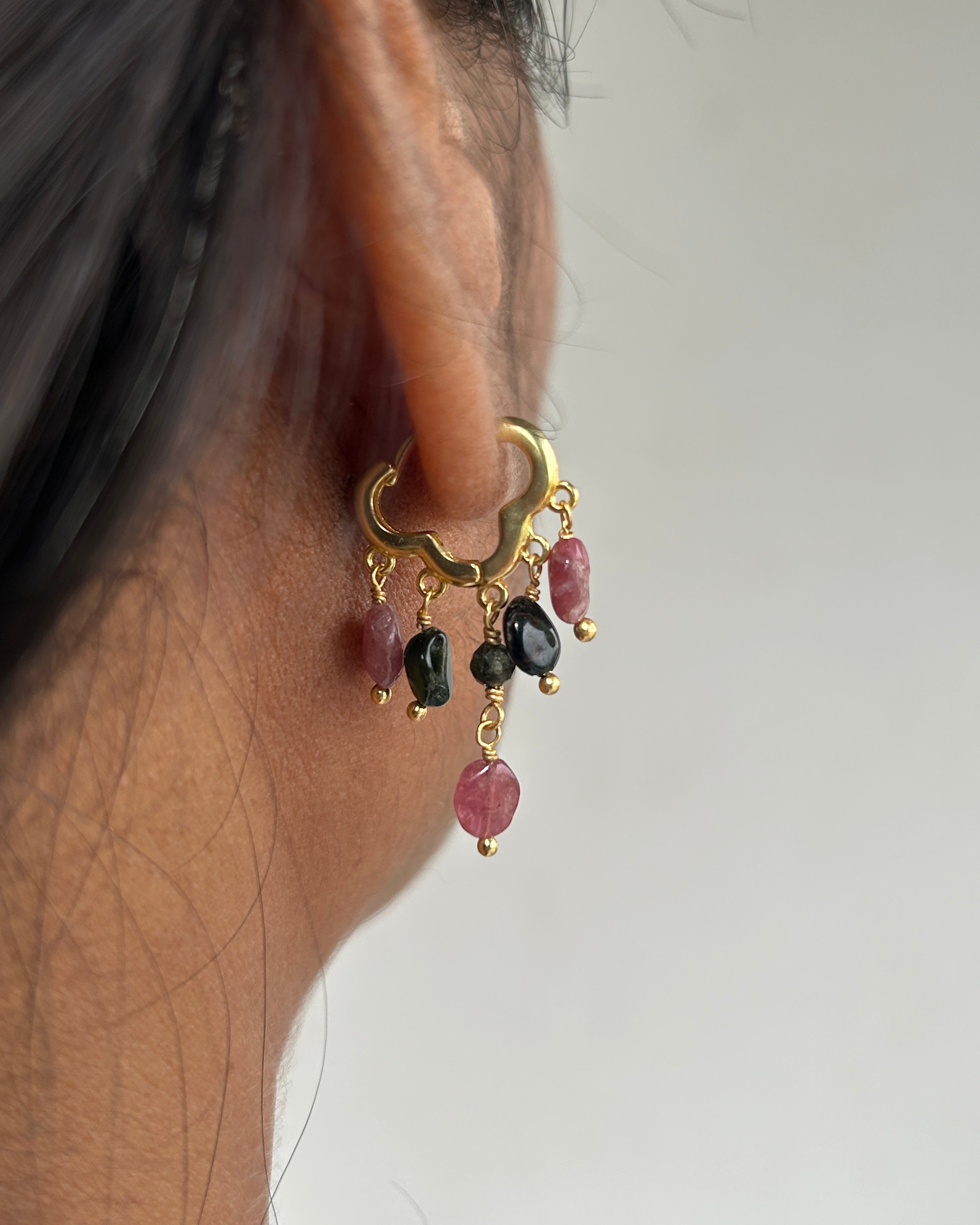 Multi Tourmaline Chandelier Earrings