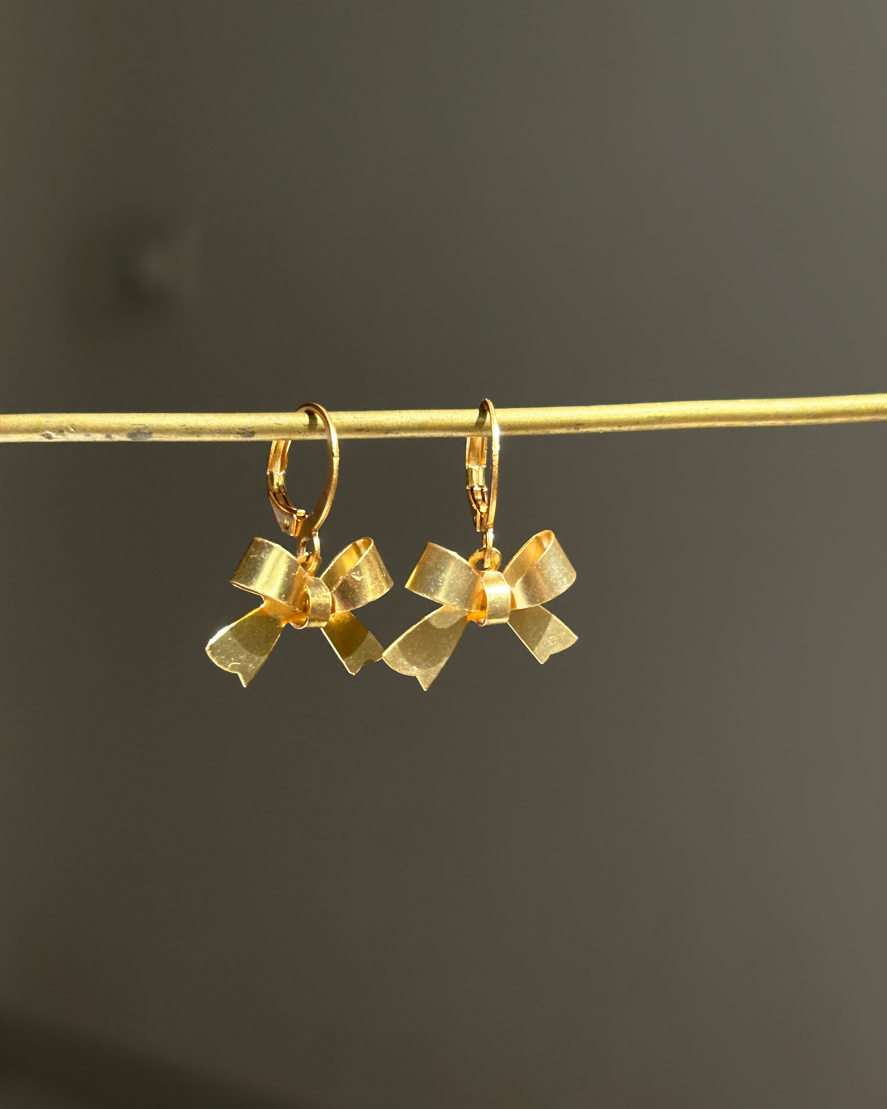 Gold Dipped Bow Earrings