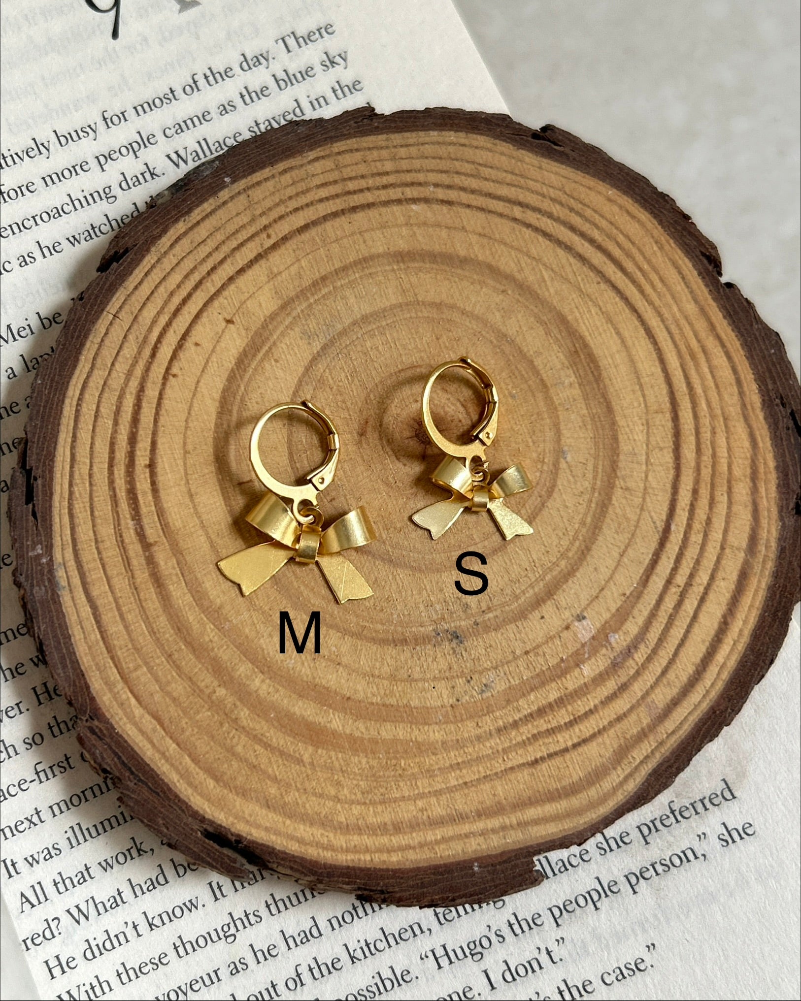 Gold Dipped Bow Earrings