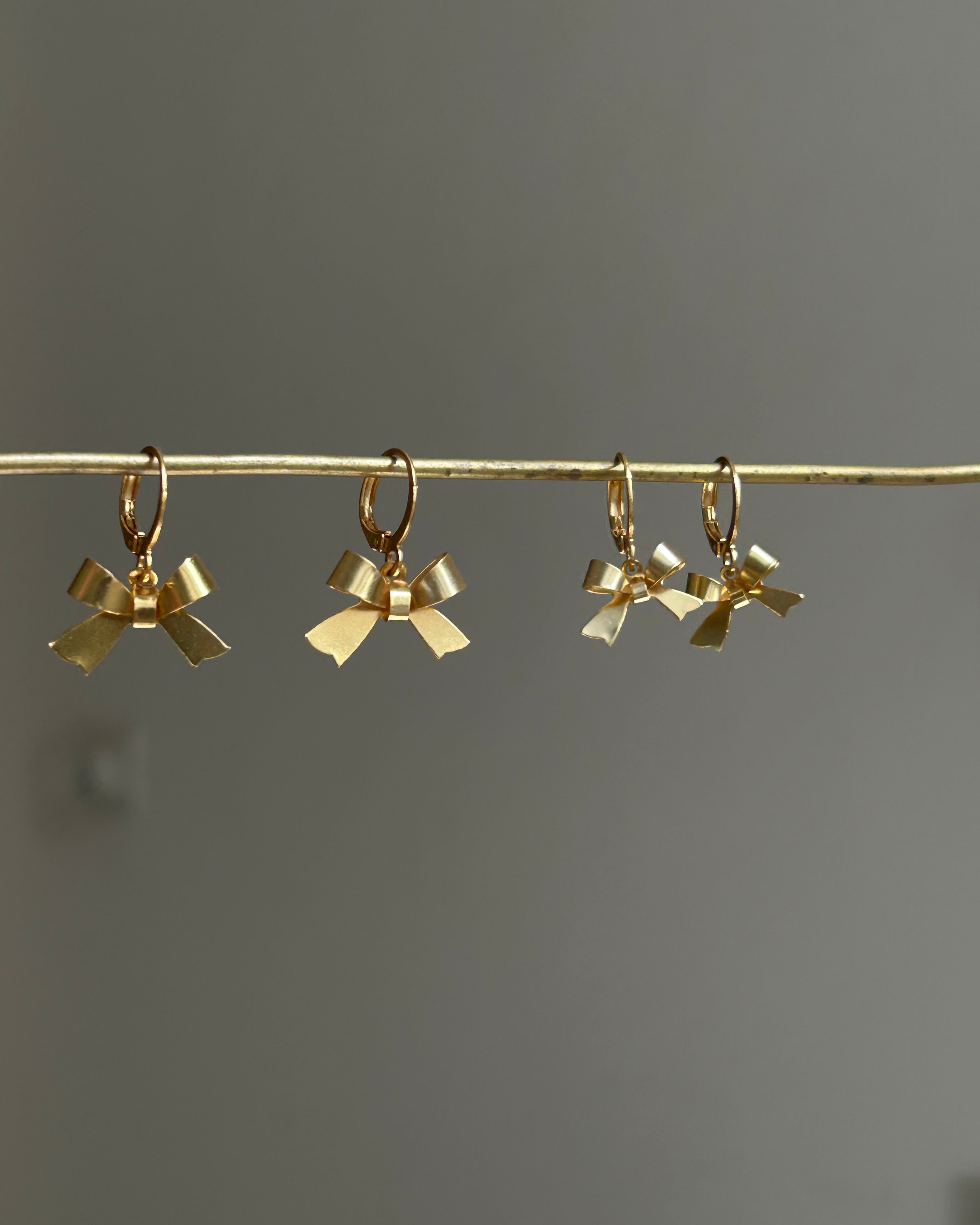 Gold Dipped Bow Earrings