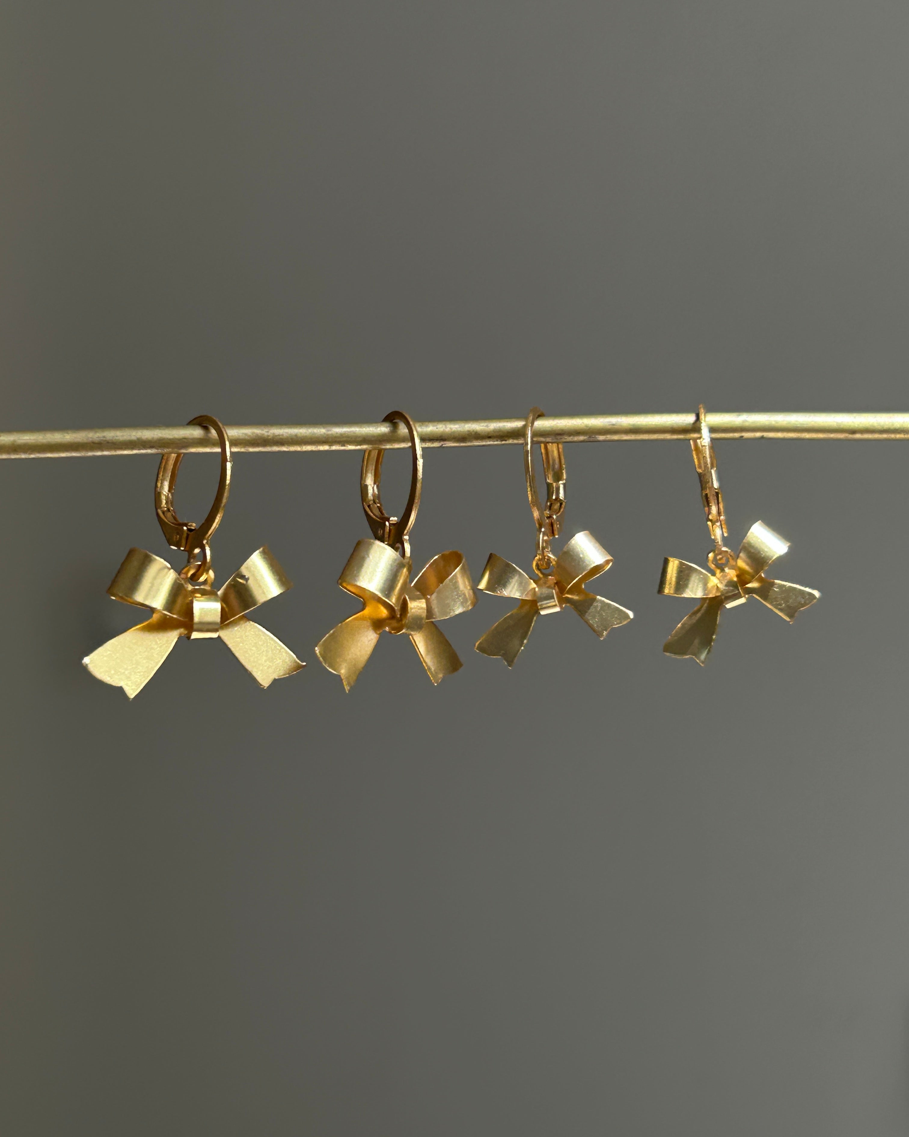 Gold Dipped Bow Earrings