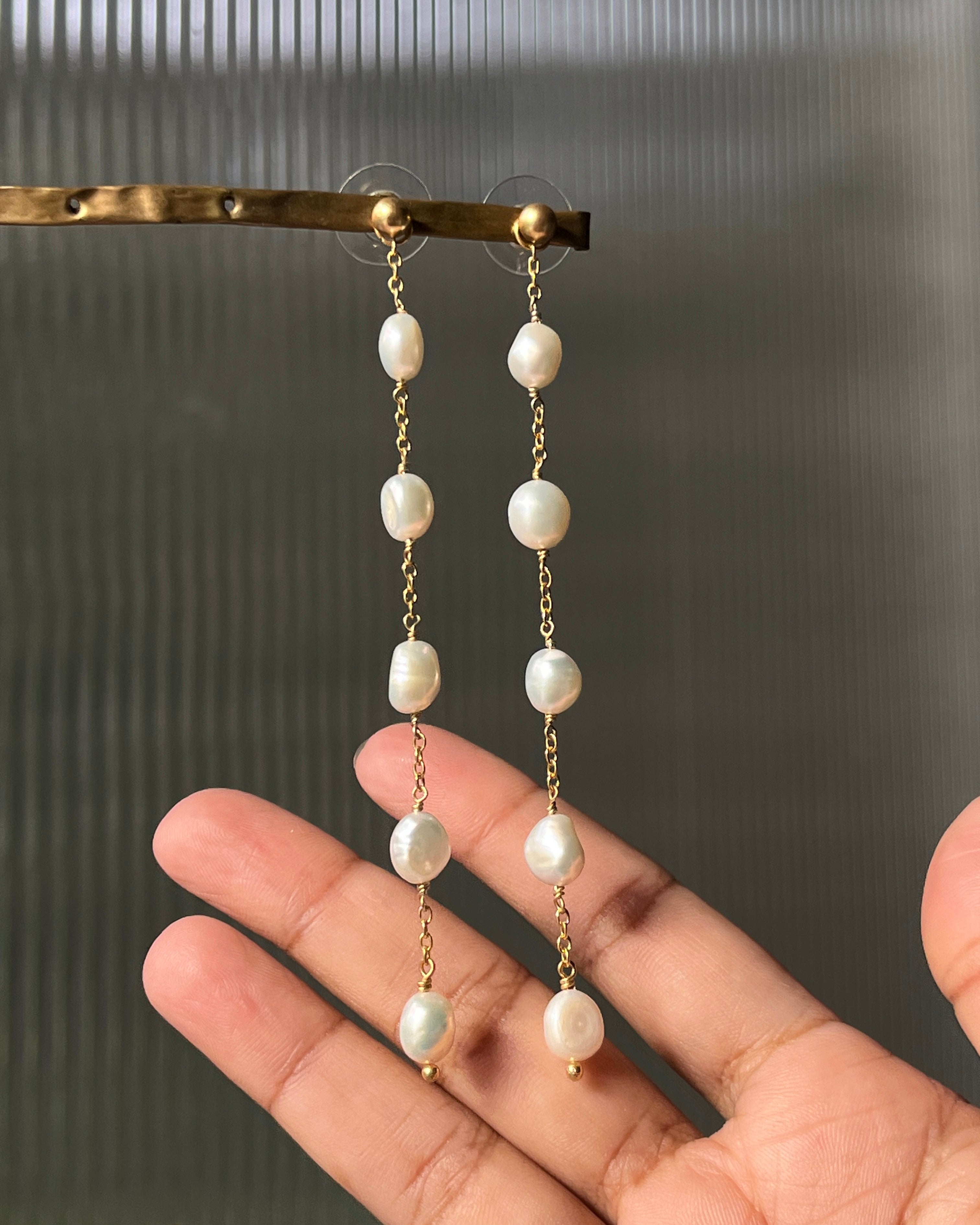 White Pearl Danglers (multi-wear)