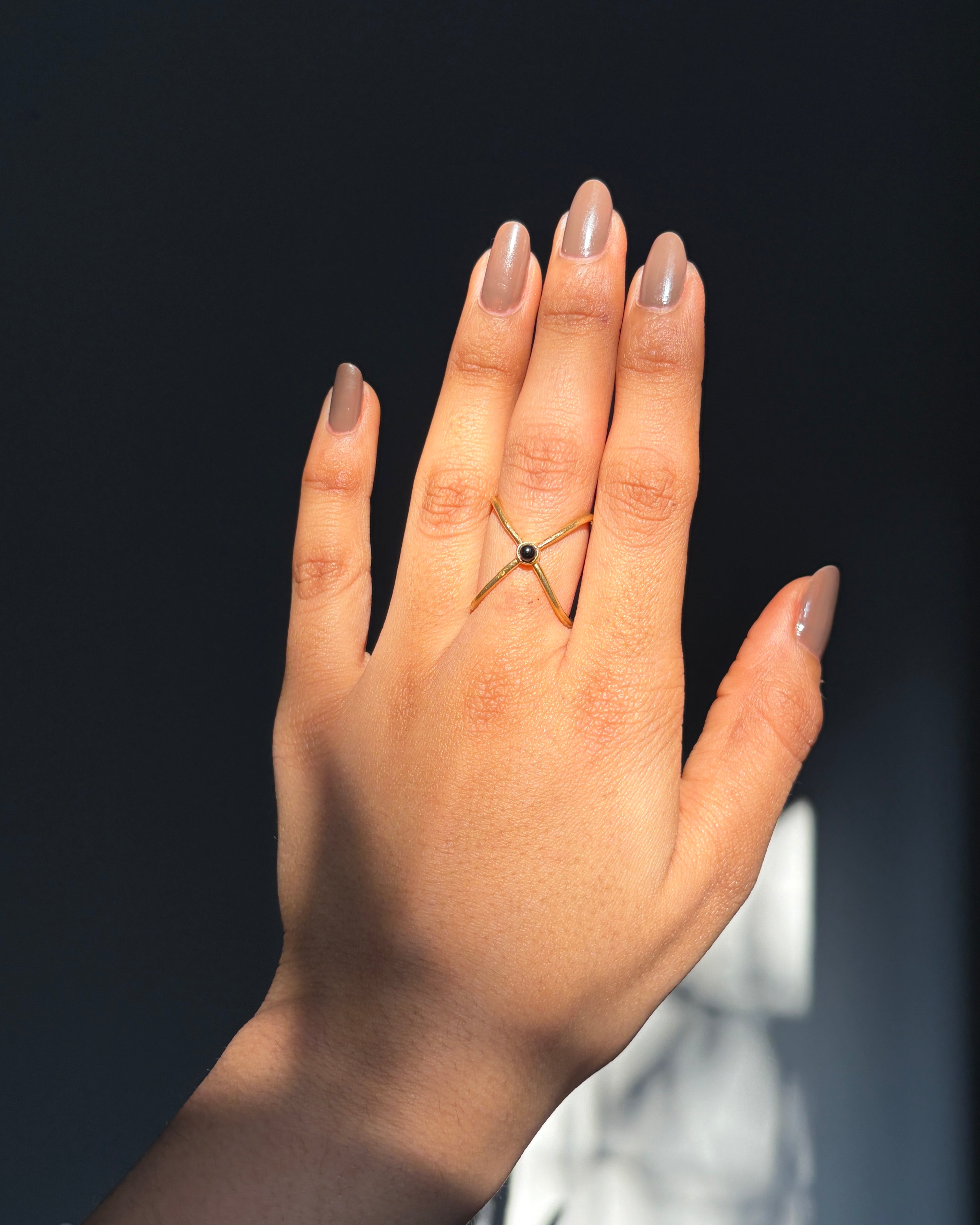 Black Onyx Cross Ring