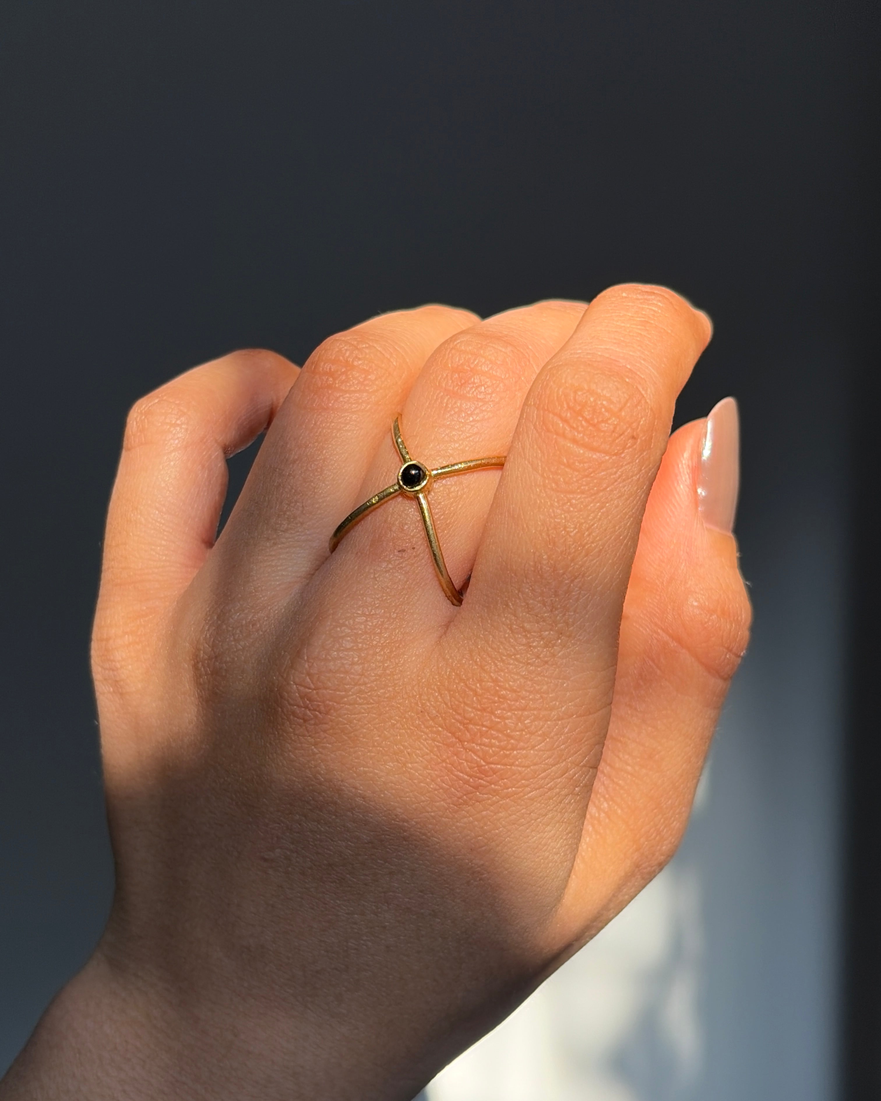 Black Onyx Cross Ring