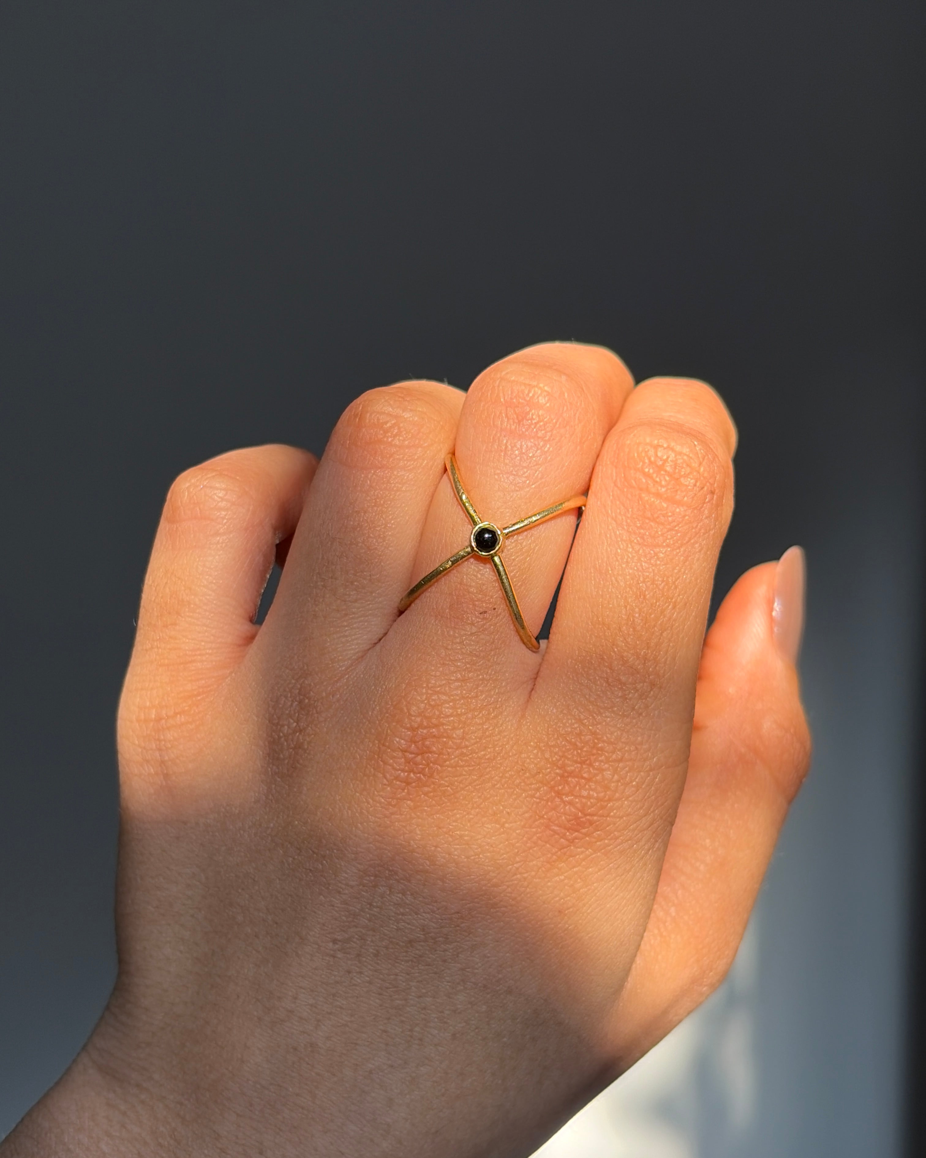 Black Onyx Cross Ring