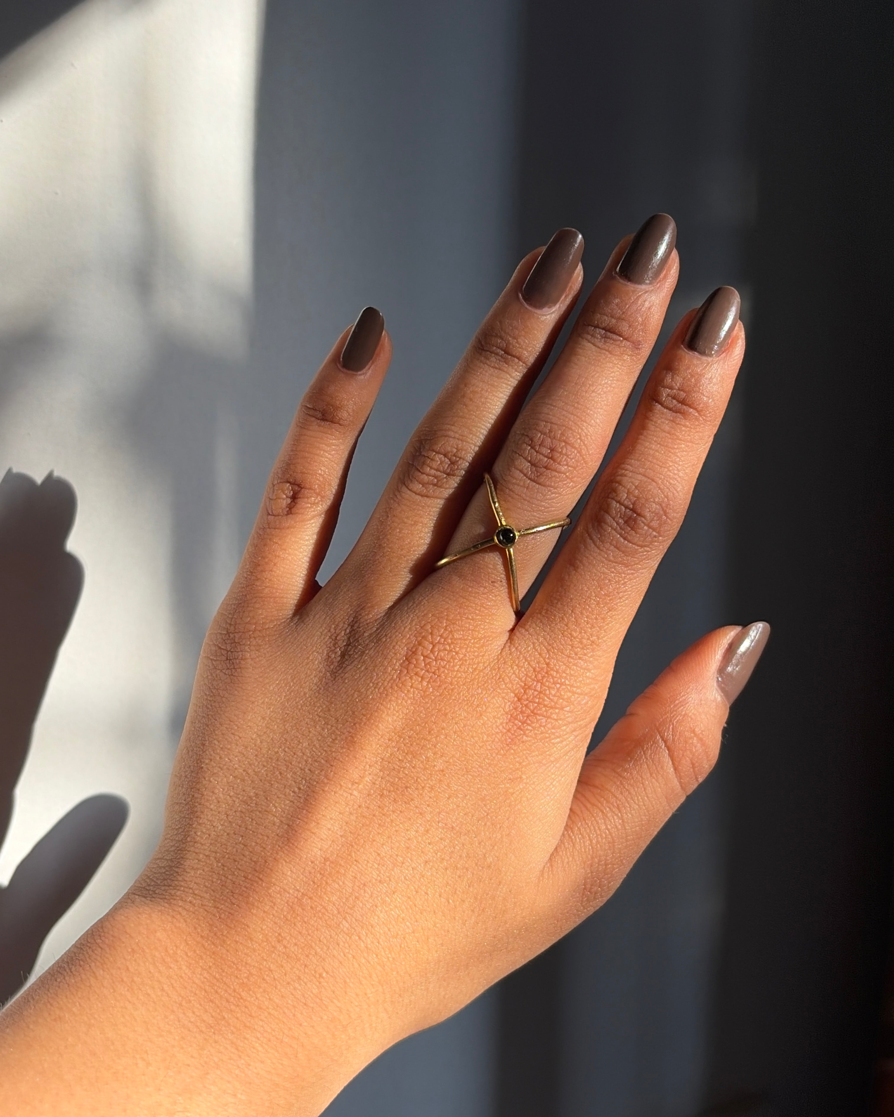 Black Onyx Cross Ring