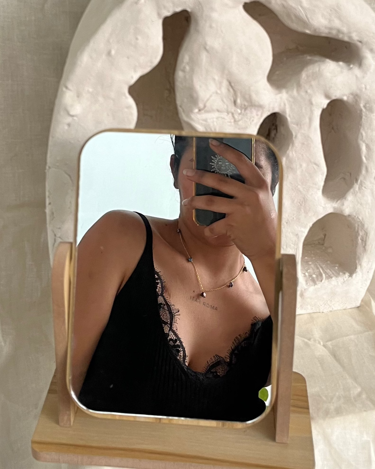 Dancing Pearl Necklace with lustrous Black Freshwater Pearls handmade by A Creator's Studio