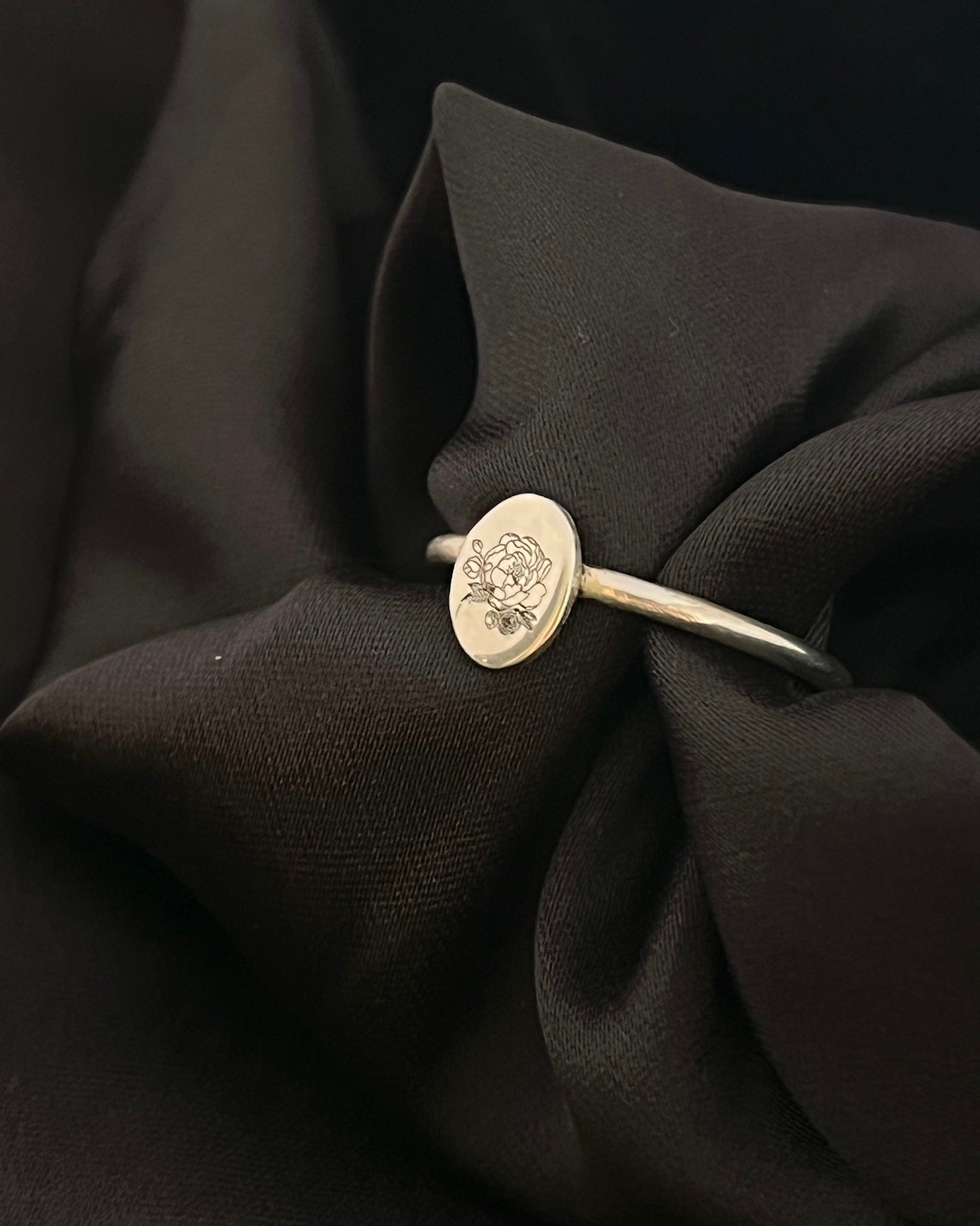 Birth Flower Ring Silver