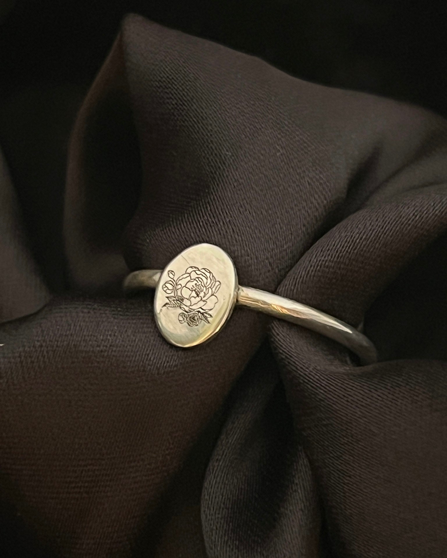 Birth Flower Ring Silver