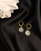 Brass earrings with crystal  handmade by A Creator's Studio