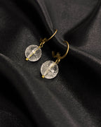 Brass earrings with crystal  handmade by A Creator's Studio
