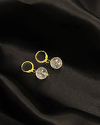 Brass earrings with crystal  handmade by A Creator's Studio