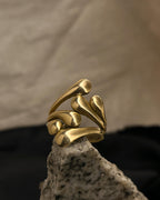 Brass ring with a unique design handmade by A Creator's Studio