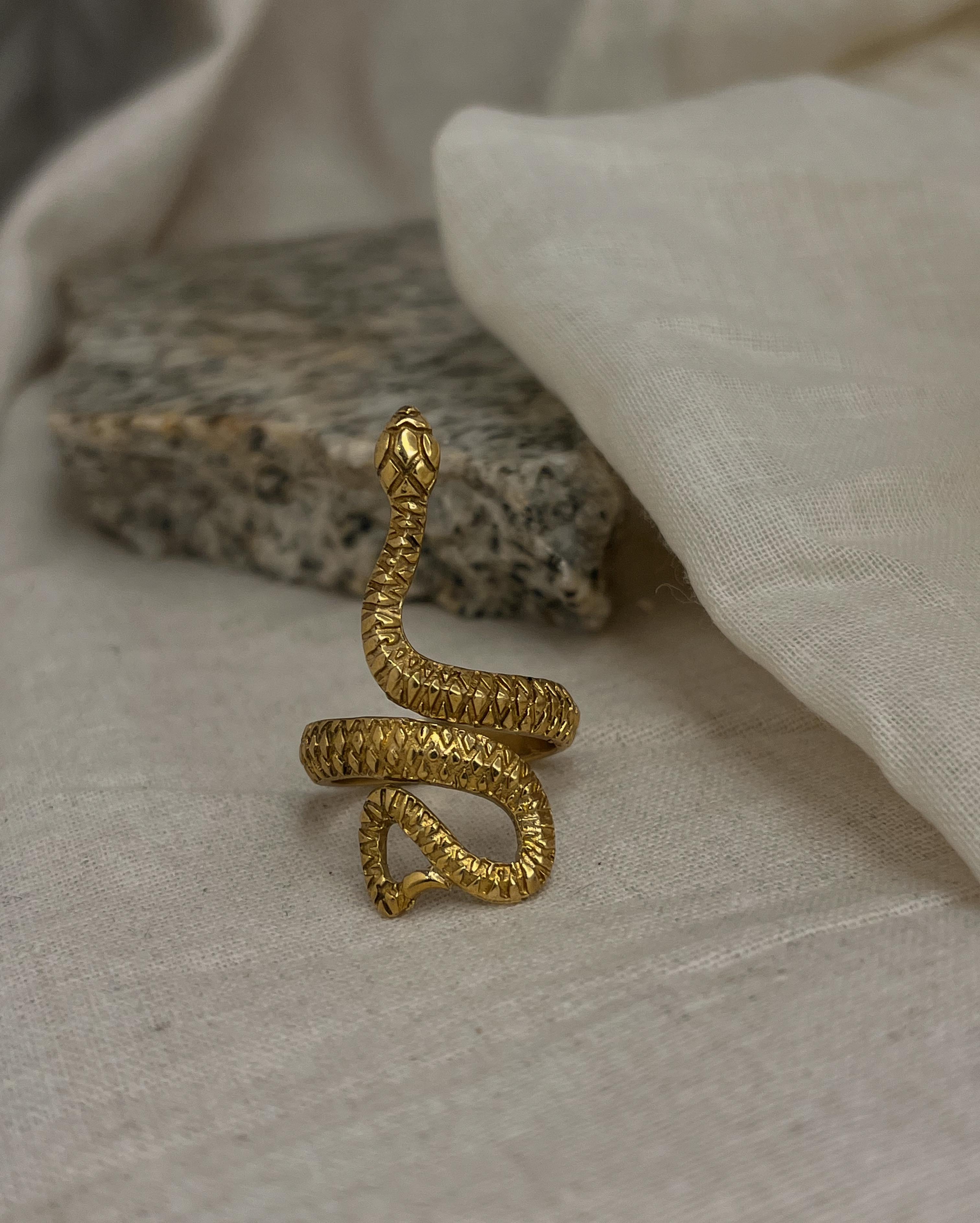 Textured Snake Ring Brass