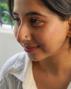 Silver oxidised nose ring for non pierced nose handmade by A Creator's Studio