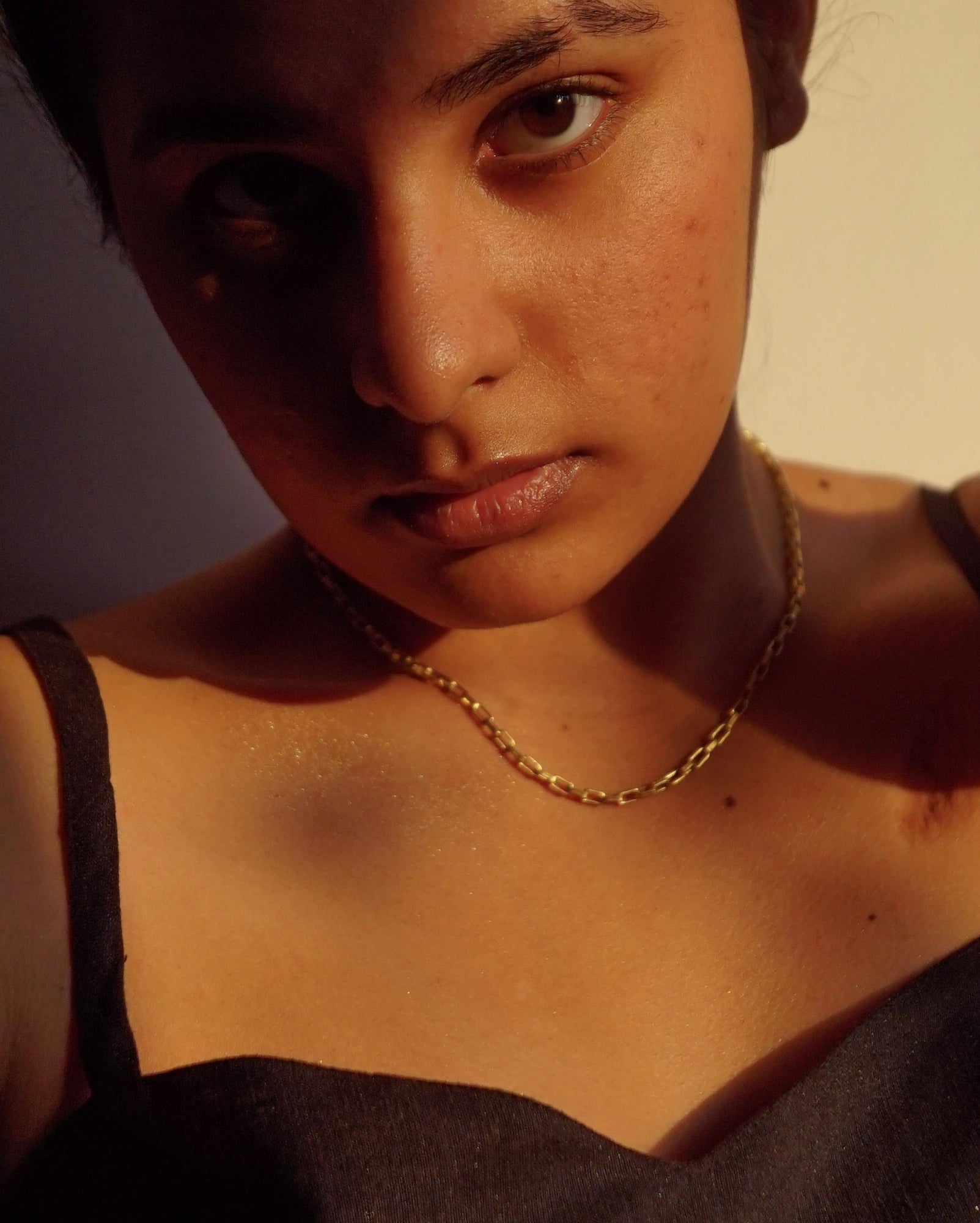 Brass rectangular link chain handmade by A Creator's Studio