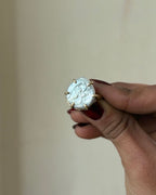 Pearl Prong Ring Brass