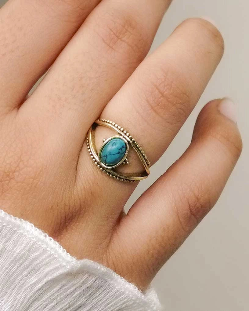 Evil Eye Ring Brass