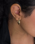 Brass studded hoop earrings handmade by A Creator's Studio