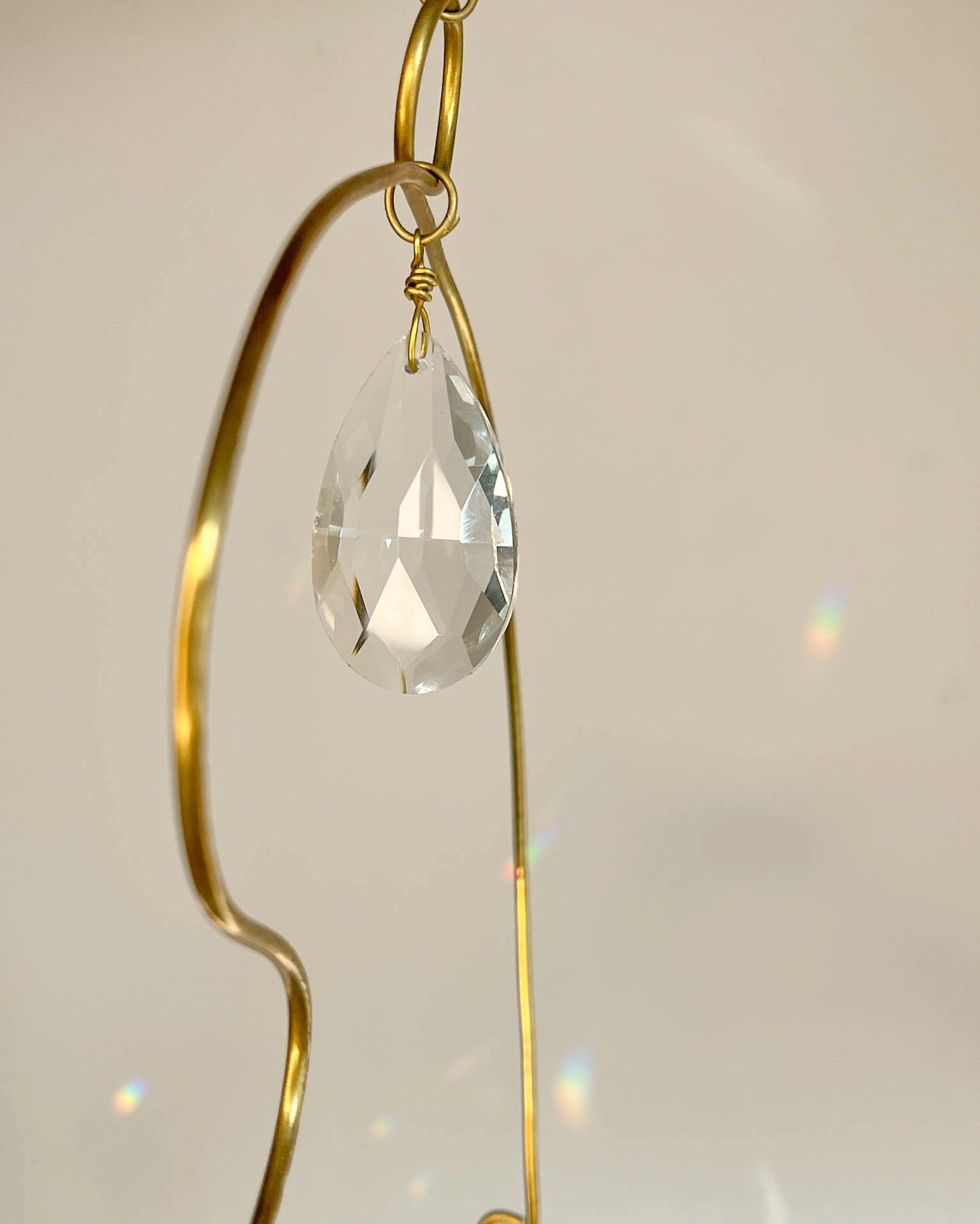 Wired Glass bird sun catcher with glass crystals and a 3d glass bird handmade by A Creator's Studio