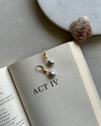 Seashell Grey Pearl Earrings