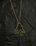 Brass wired charm holder necklace with a chain handmade by A Creator's Studio