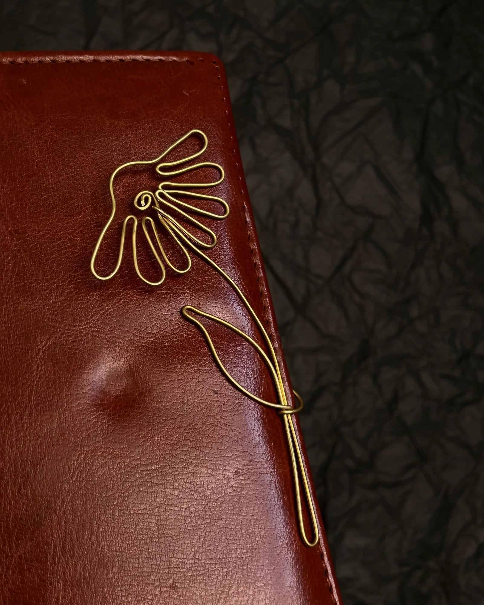 Brass wired plant bookmark handmade by A Creator's Studio