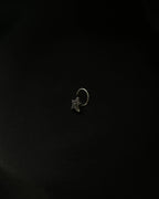 Silver oxidised star nose ring for pierced nose handmade by A Creator's Studio