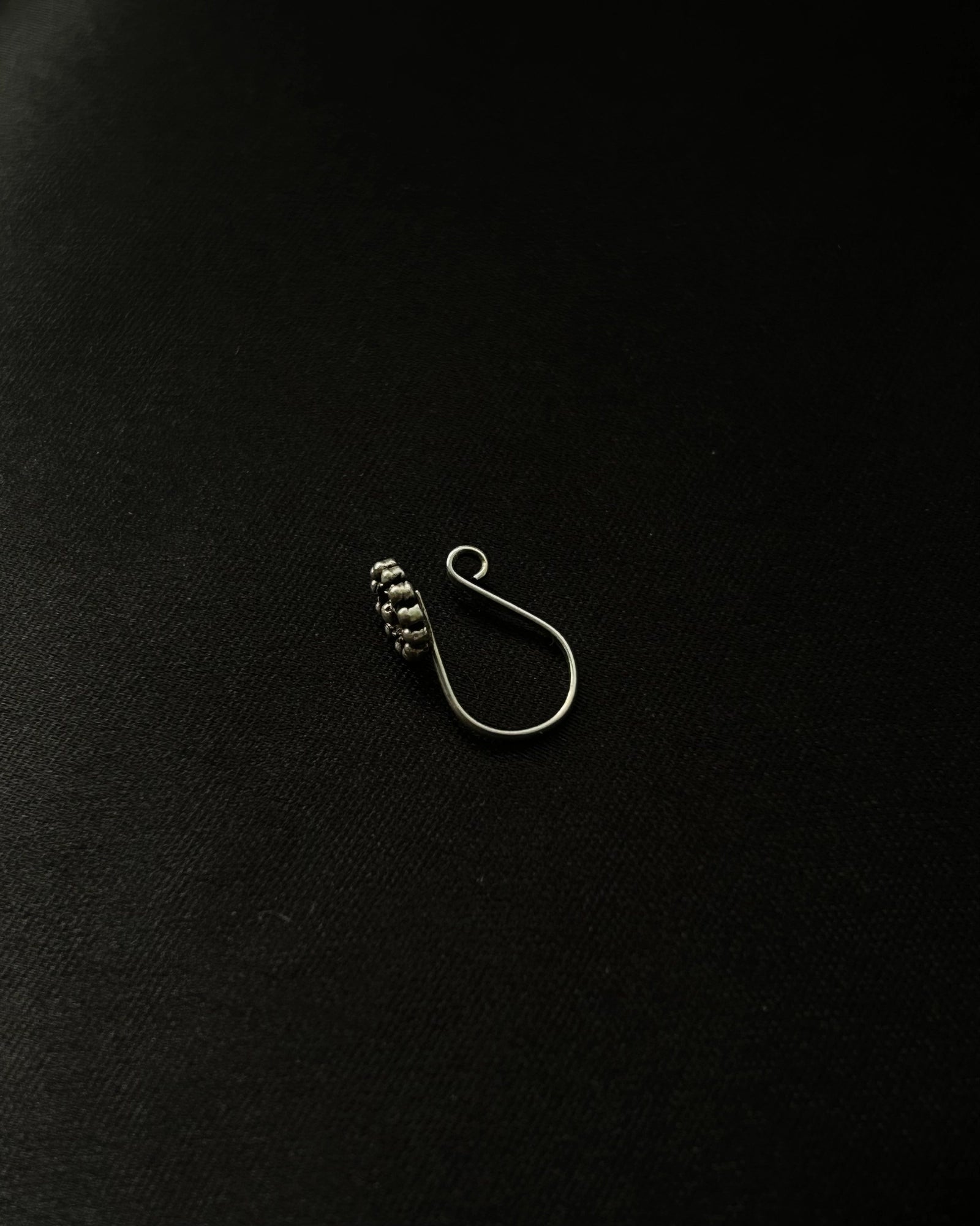 Silver oxidised nose ring for non pierced nose handmade by A Creator's Studio