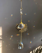 Sun suncatcher with clear crystals handmade by A Creator's Studio