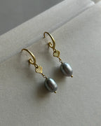 Seashell Grey Pearl Earrings