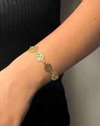 Brass seven Chakra link Bracelet handmade by A Creator's Studio
